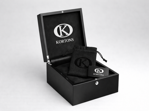 Pristine Glossy Wood Grain Eyelet Box Marble Black