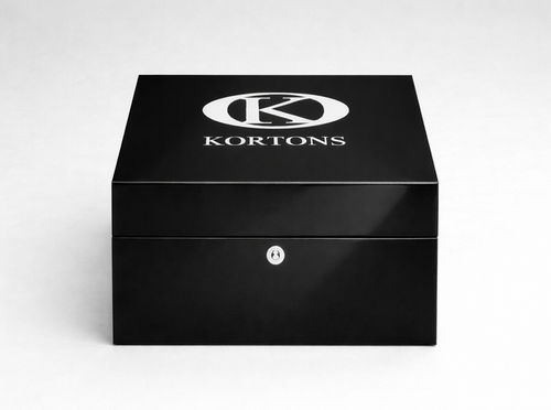 Pristine Glossy Wood Grain Eyelet Box Marble Black