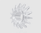 KORTONS BRAND EYELET COMPANY Signature Eyelet Retention Collar in clear, gear-shaped design for footwear jewelry.