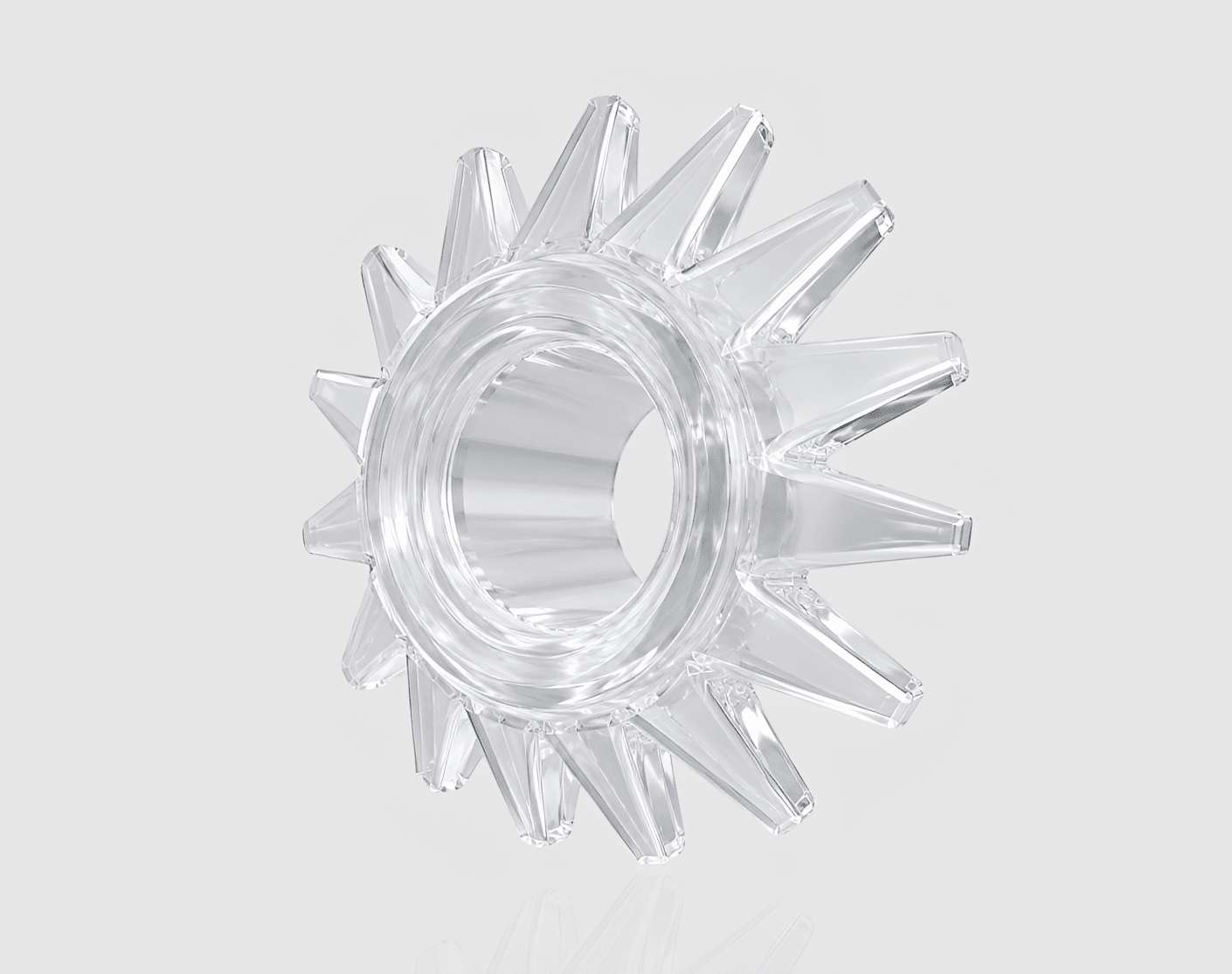 KORTONS BRAND EYELET COMPANY Signature Eyelet Retention Collar in clear, gear-shaped design for footwear jewelry.
